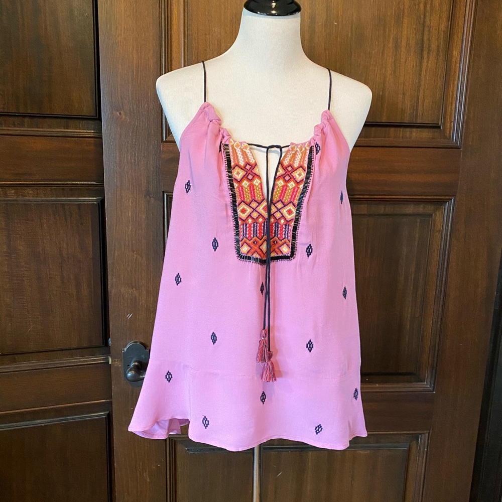 Anthropologie Vanessa Virginia Anayet Pink Tank